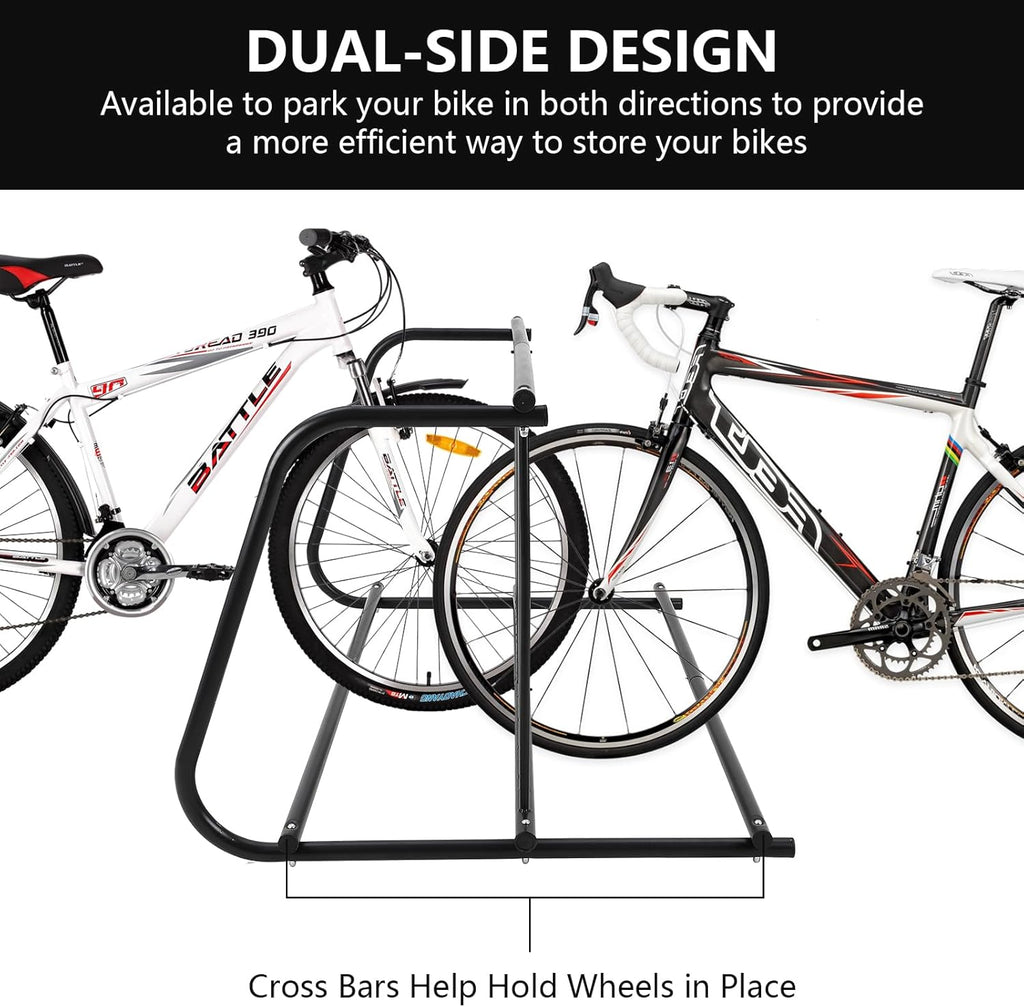 Commercial Bike Rack Garage Floor, Grid Bike Rack in Ground, 10-Bike Capacity Dual Sided Bicycle Storage Stand Floor Parking Stand for Garages, Stores, Schools & Universities Power Coated Steel