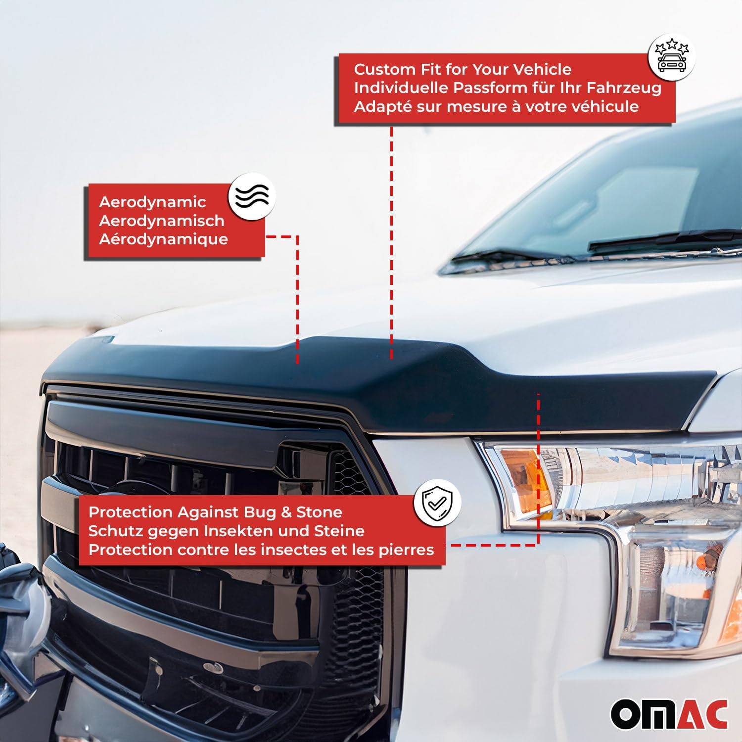 OMAC Front Bug Shield Hood Deflector Guard for Subaru Impreza 2008-2011 Black Smoke