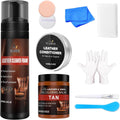 Leather Recoloring Balm Set,Leather Cleaner Restore Conditioner Mink Oil for Leather Repair Kit for Furniture Couches -Revives Repairs Scratches Leather Dye Furniture Polish (Tan)