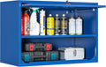 Metal Storage Cabinet Blue Wall Cabinets with Shelf and Locking Door - Wall Mounted Storage Cabinet for Garage Warehouse Home Office - Assembly Required