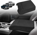 Muslogy Center Console Armrest Cover Compatible with Ford F250 F350 F450 2017-2022 Super Duty Comfort Armrest Pad Arm Rest Cushion Vegan Leather Protector Regular Thick(Bucket Seat ONLY)