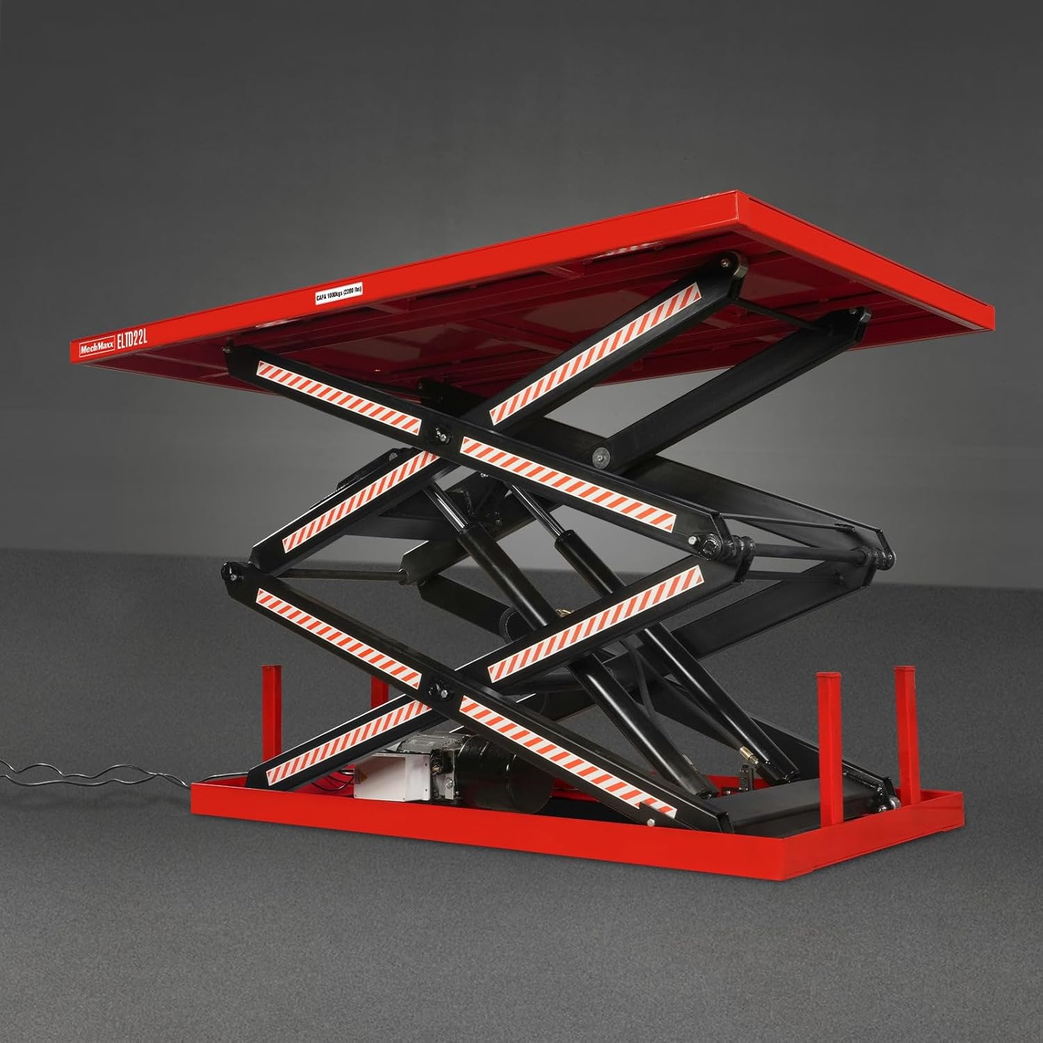 2200 lbs Capacity Stationary Powered Hydraulic Double Scissor Lift Table,86.6" x 51.2" Platform,94.5" Lift Height, UL Certified Moto,Model ELTD22L