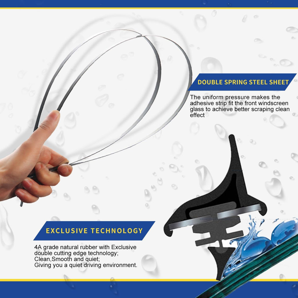 3 wipers Replacement for 2016 2017 2018 2019 2020 2021 2022 Honda Pilot Windshield Wiper Blades Original Equipment Replacement - 26"/24"/14" (Set of 3) U/J HOOK