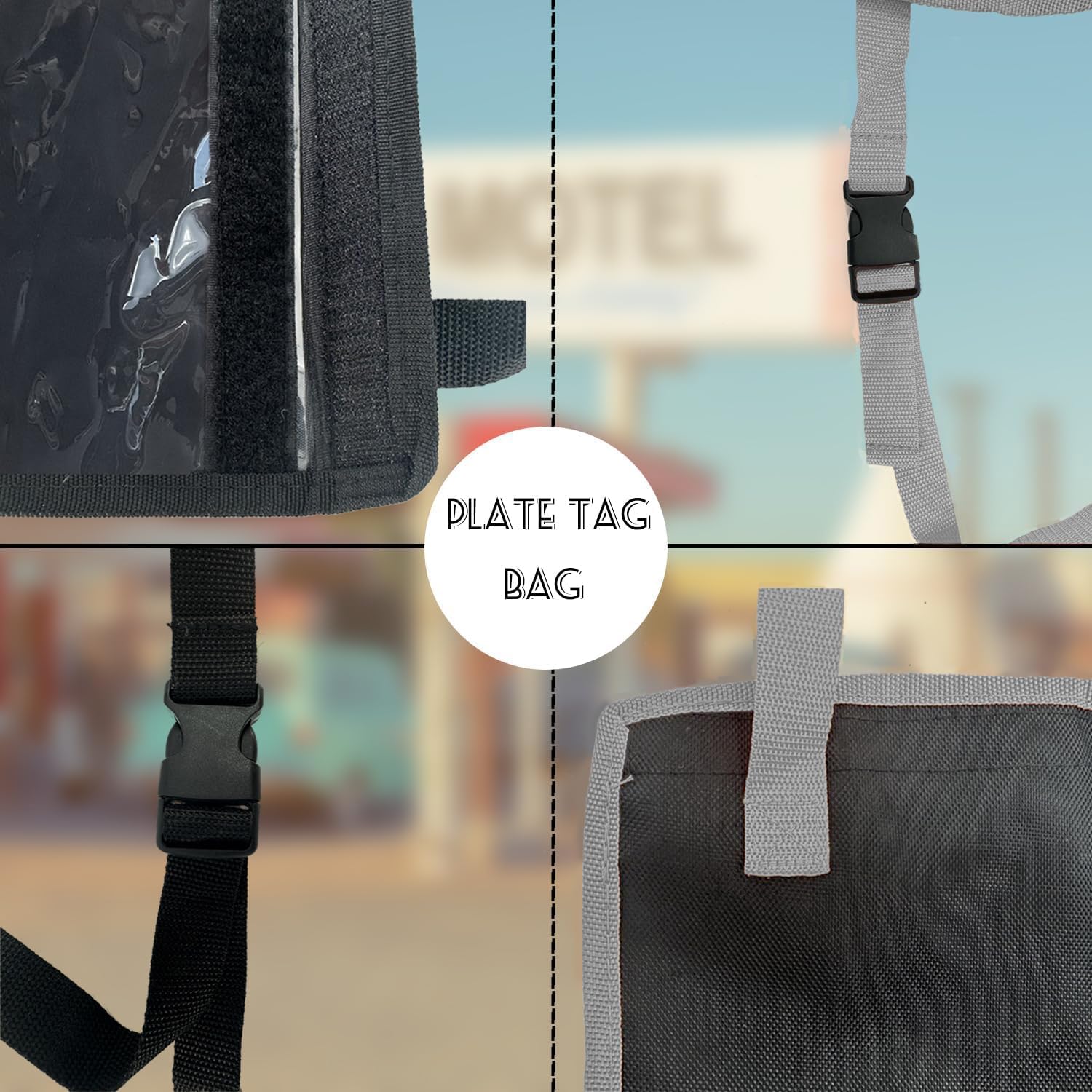 License Plate Holder with Hanging Strap, Test Drive Tag Bag, Dealer Plates License Frame Cover, for Car SUV Truck (Grey, 3)