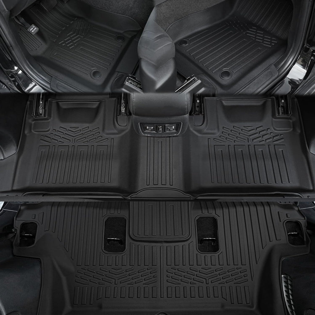 Floor Mats for 2016-2024 2025 Dodge Durango 6-seat, All Weather TPE Cargo Liner Cargo Mat and 3rd Row Backrest Mats for SRT Durango Accessories