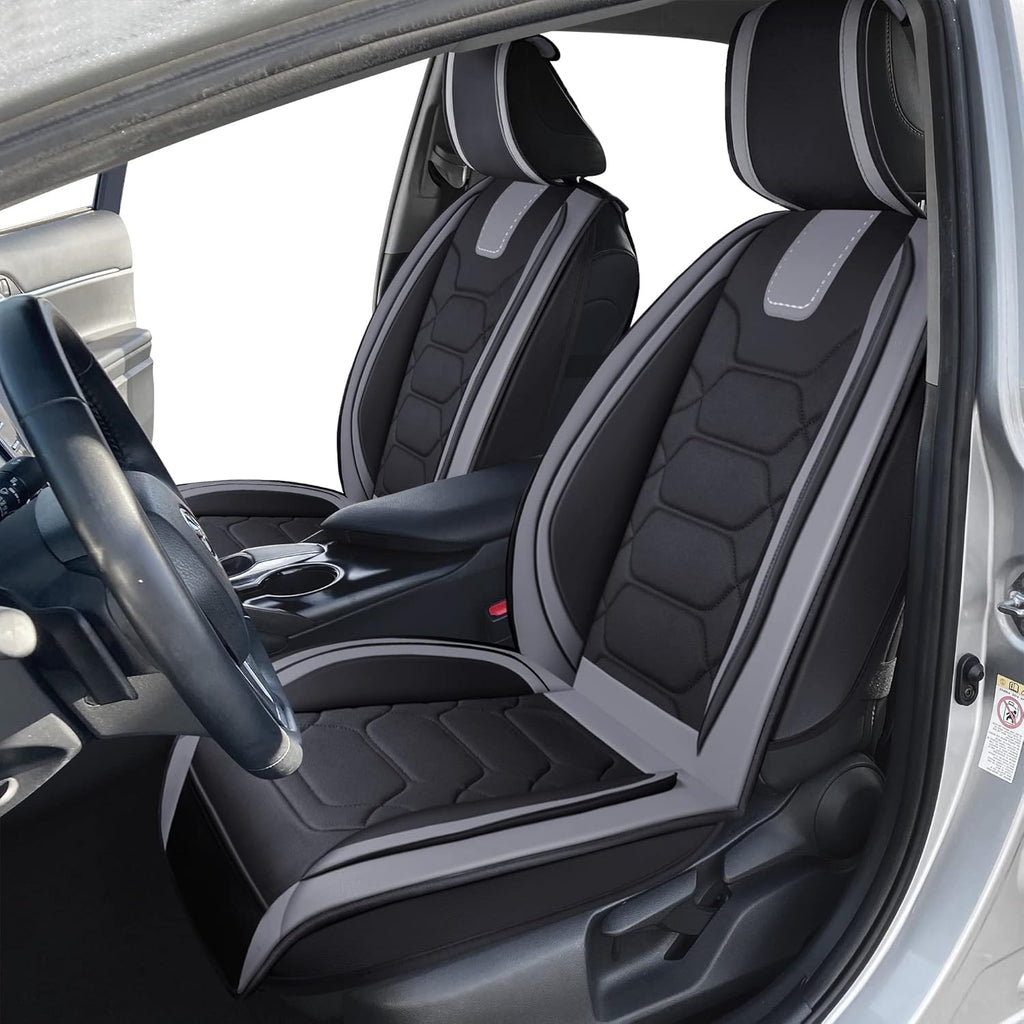OASIS AUTO Custom Fit Seat Covers for 2012-2025 Toyota Camry, Waterproof Faux Leather Seat Protector Cushion Camry Car Accessories (Full Set, Gray)