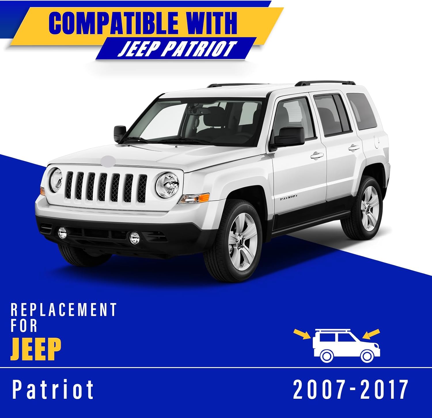 3 wipers Replacement for 2007-2017 Jeep Patriot, Windshield Wiper Blades Original Equipment Replacement - 21"/21"/10" (Set of 3) UJ HOOK