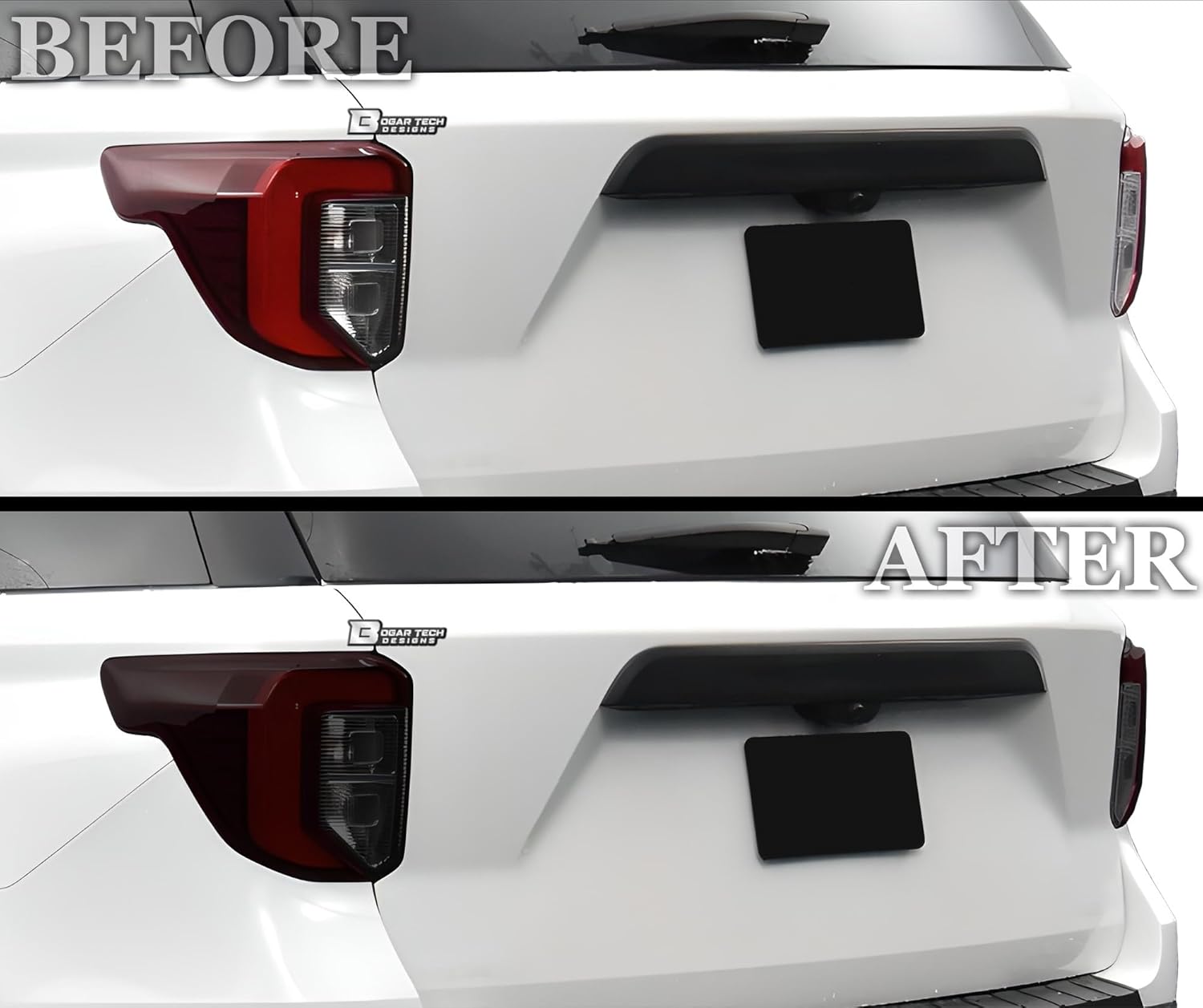BOGAR TECH DESIGNS Precut Made for Ford Explorer 2020-2024 Full Headlight Taillight Reflector Sidemarker Tint Kit, Dark Smoke