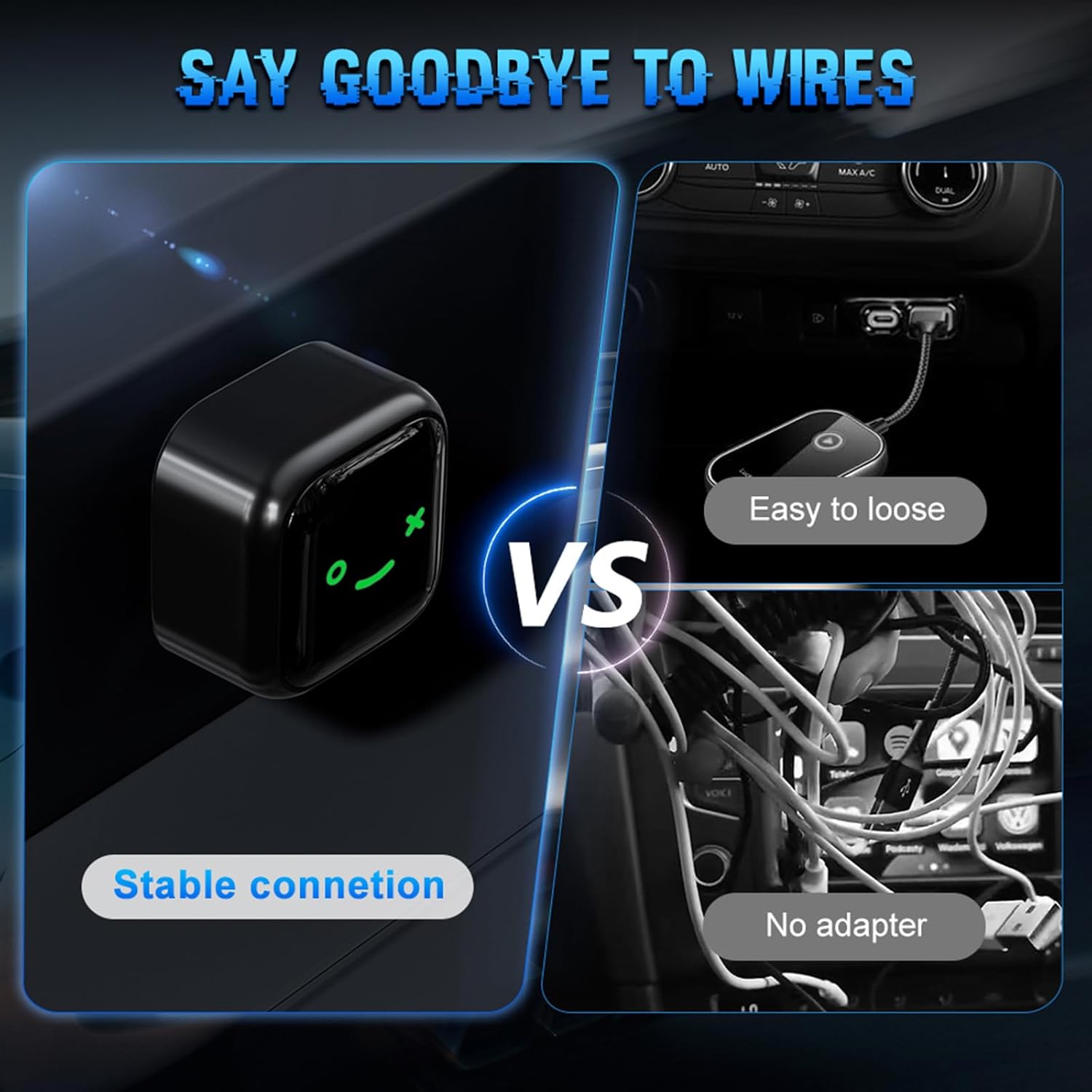 Wireless CarPlay & Android Auto Adapter(2 in 1) - Upgrade Wired CarPlay or Android Auto to Wireless,Perfect Compatible with Built-in Wired Apple CarPlay and Android Auto Cars for iPhone Samsung google