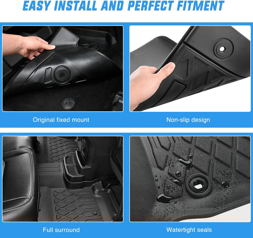 Nilight Floor Mats for Hyundai Santa Cruz 2022 2023 2024 2025 All Weather Custom Fit Heavy Duty Floor Liners