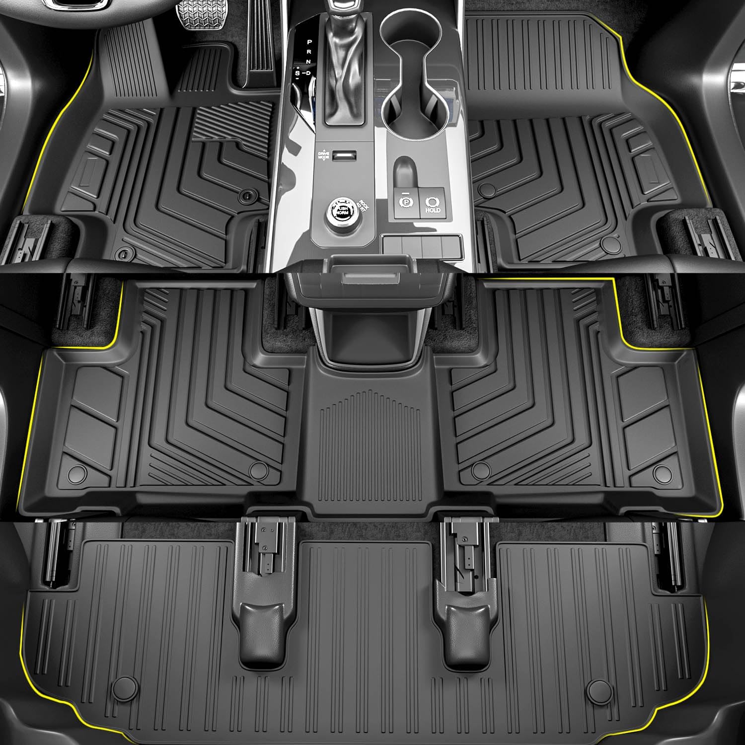 powoq Floor Mat Compatible with 2020-2025 Toyota Highlander Cargo Mat Trunk Liner Cargo Liner Replacement for 2020-2025 Toyota Highlander Accessories
