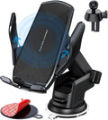 Wireless Car Charger Mount, 15W Qi Fast Charging Auto-Clamping Cell Phone Car Holder Air Vent Windshield Dashboard Long Arm Suction Cup Car Phone Mount for iPhone13 /12/11 Samsung S20/S10/S9/S8 LG