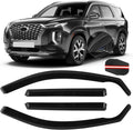 in-Channel Rain Guards Fit for Hyundai Palisade 2021 2022 2023 2024, Durable Vent Window Visors Shades, Smoke Side Wind Deflectors for Car-4PCS