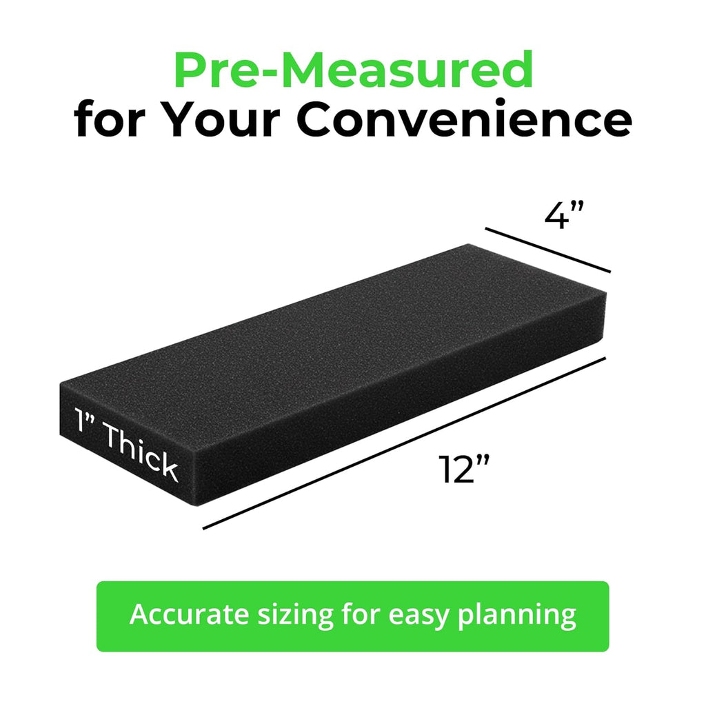 XCEL Foam Rubber Protector Panels – 4 Pack of Versatile Marine Foam Pads – Ideal for Wall Protection, Garage Parking Aids, Car Door & Bumper Padding, Anti Vibration, Insulation DIY Projects - Black