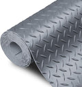 SEAL 6 x 10 Ft Premium Garage Floor Mat, Solid 2.8mm Thick Gray Commercial Grade Heavy Duty Parking Mat for Garage Floor, Golf Cart Parking, Water/Stain Resistant Floor Runner (Embossed Diamond Plate)
