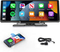 Podofo 10.26" Touchscreen Wireless Carplay Portable Car Stereo Android Auto, Car Play Navigation, Voice Control, Bluetooth/AUX/FM, Car Radio Receiver