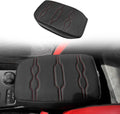 Muslogy Center Console Armrest Cover Compatible with Ford Ranger 2024 2025 Accessories Comfort Armrest Pad Cushion Box Lid Cover Vegan Leather Protector Regular Thick(Black/Orange Stitching)