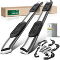 YHTAUTO 6" Running Boards Side Steps Compatible with 2007-2019 Chevy Silverado & GMC Sierra 1500/2500 HD/3500 HD, Crew Cab, Oval Bent Ends Stainless Steel Polished Chrome, Truck Cab Side Step Rails