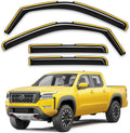 in-Channel Window Rain Guards Fit for Truck Nissan Frontier 2022-2025 Crew Cab Extra Durable Window Deflectors Vent Visors Shades Car Accessories Visors Rain Guards