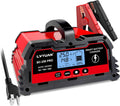 LVYUAN 25Amp Smart Car Battery Charger, 12V/24V Automotive Charger, Lead-Acid Battery, LiFePO4 Battery Maintainer with LCD Display, Trickle Charger, for Lawn Mower, Motorcycle, AGM, STD, Gel, EFB,etc