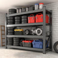 Heavy Duty Garage Shelving Unit 5000LBS, 59" W Storage Shelves 4 Tier Metal Shelves Adjustable, Industrial Storage Shelf for Warehouse, Basement, Pantry