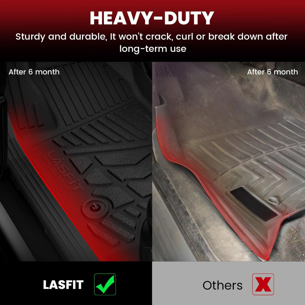 LASFIT Floor Mats and Trunk Mat for Ford Bronco Sport 2021-2025(with Rear Bump in The Cargo Area) Carpet Floor All Weather Custom Fit TPE Car Liners, 1st& 2nd& Cargo Liner, 4pcs Black