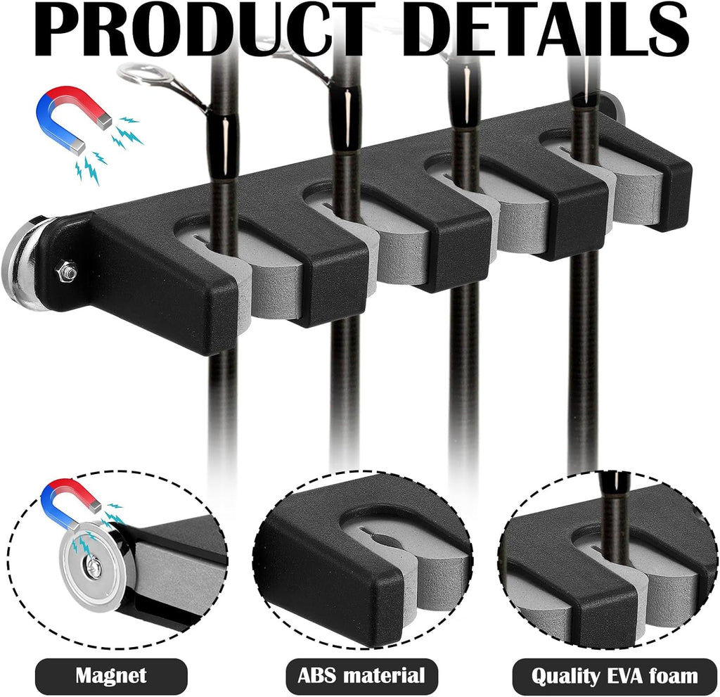 2 Pcs Magnetic Fishing Rod Holder for Car Fishing Pole Rack Vertical Rod Storage Holders for Truck Bed Boat Wall Garage Door