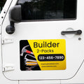 Custom Car Magnet Signs for Businesses (18"x24" Builder) 2 pk - Personalized Car Magnets for Builder, Contractor and Advertising - Advertising Magnets for Cars Door - Professionally Printed