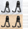 HUHOLE Garage Hooks Heavy Duty 4PC, Garage Wall Hooks, Wall Mount Hanging Hook for Bike, Ladder, Bulky Items