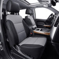 LUCKYMAN CLUB Custom Fit Seat Covers for 2014-2018 Chevy Silverado Sierra 1500 Crew Cab, 2015-2019 Silverado Sierra 2500 3500 Crew Cab (Black&Gray)