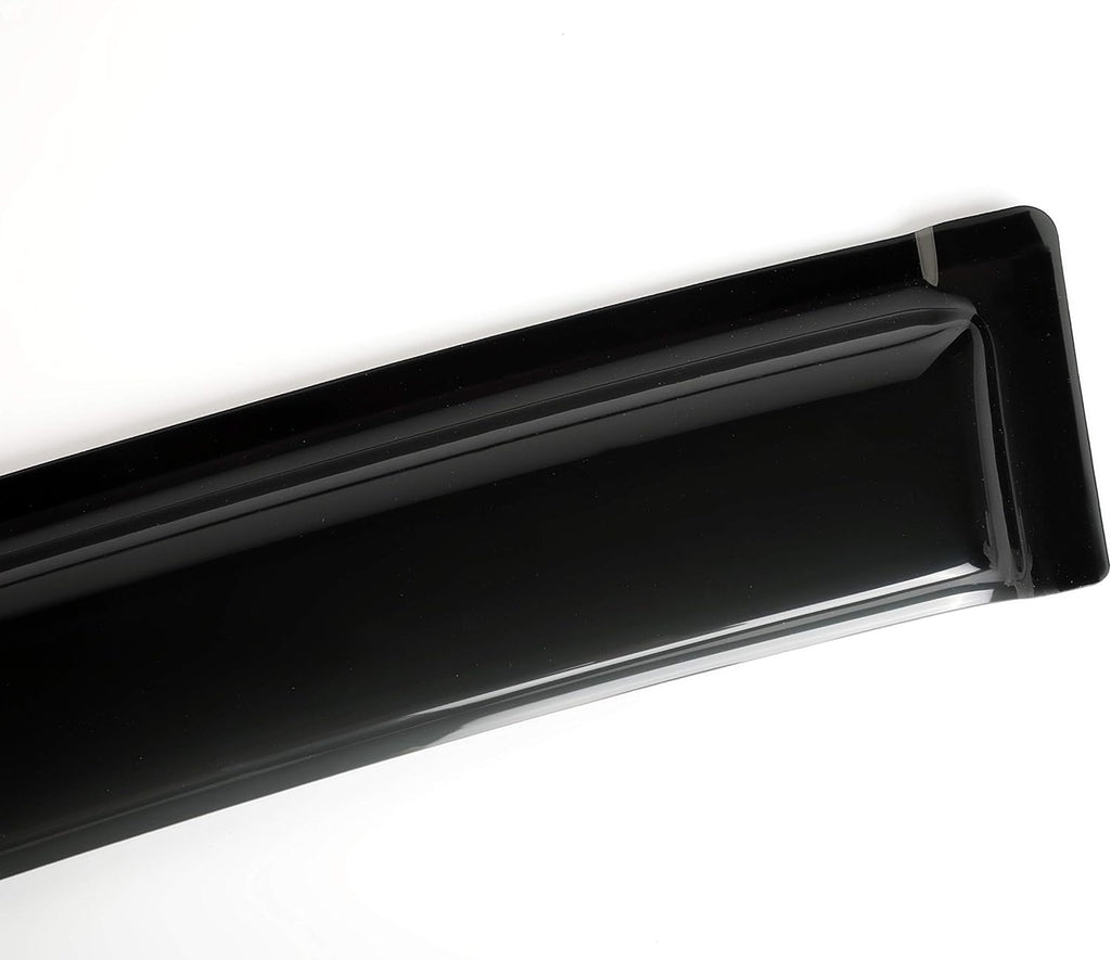 Side Window Deflector Visor Rain Guard,Outside Mount Tape-on Shatterproof Dark Smoke,4pc Window Shades fit for 1993-1998 Jeep Grand Cherokee Only 94320
