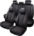 Car Seat Covers Full Set, 5 Seats Front Seat Cover and Back Seat Covers for Cars, Automotive Seat Covers, Leather Waterproof Car Seat Protectors Universal for Cars Brown