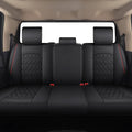 JOJOBAY Car Seat Covers for Dodge Ram,Fit 2009-2025 1500/2500/3500 HD Pick-up Truck,Crew,Regular,Quad,Mega Cab,Waterproof Synthetic Leather Seat Covers (Rear Seat Cover,BlackRed)