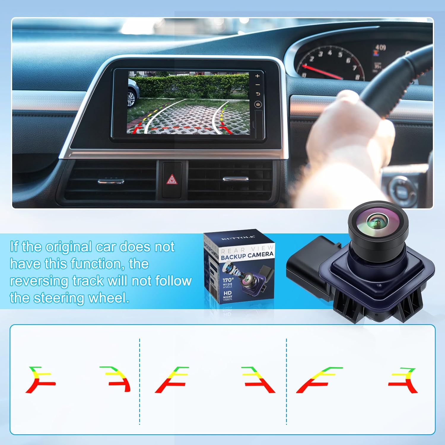 Backup Camera Compatible with Ford Edge 2011 2012 2013 2014 2015 Lincoln MKX 2011 2012 2013 170° Wide Angle Rear View Parking Assist Camera Edge Accessories BT4Z-19G490-B FL1T-19G490-AC