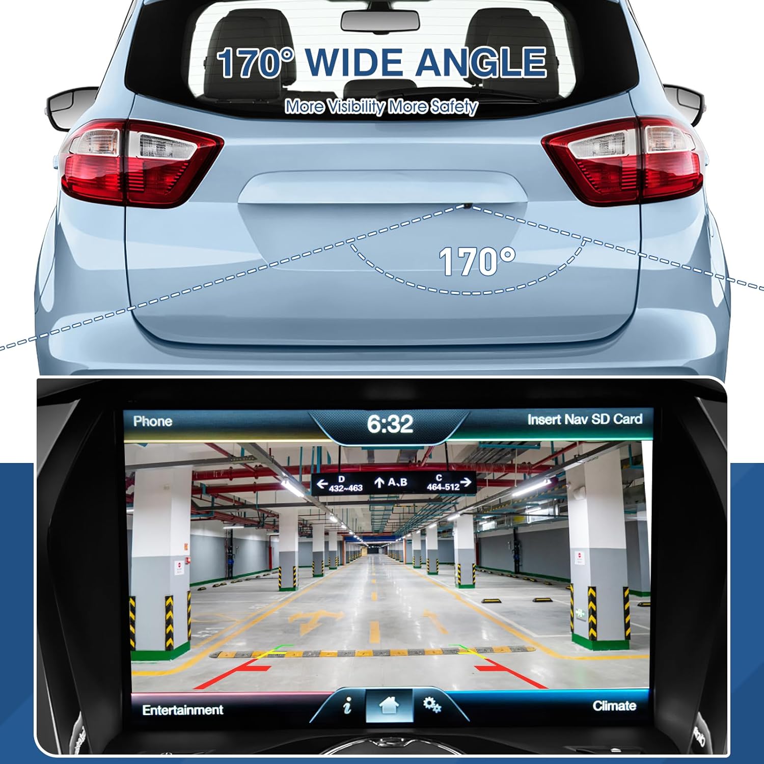 Rear View Backup Reverse Camera Compatible with Ford C-Max Energi C-Max Hybrid 2013-2016 Replaces DM5Z-19G490-A DM5Z-19G490-B