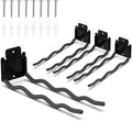 HUHOLE Garage Hooks, Ladder Hangers for Garage Wall, Shovel Holder, 4 Pack Heavy Duty Hook for Ladder, Rake, Folding Chair, Yard Tools, Garden Tool, 12” Wave Curved Utility Hooks