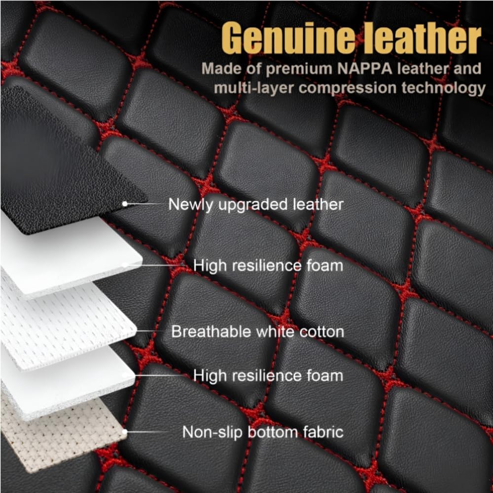 Add Personal Touch to Your Vehicle with IMEISH Customizable Logo Text Car Mats for 99% of vehiclesPads Protection Non-Slip Leather Floor Liners (Light Brown)
