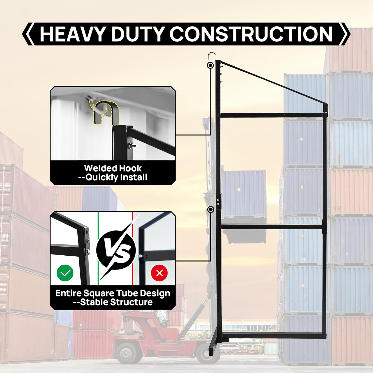4 Pack Shipping Container Shelving Shelf - 3 Tiers Hanging Bracket Rack With 1100 lbs Capacity - Cargo Storage Accessories (Black, 4PCS-Black)