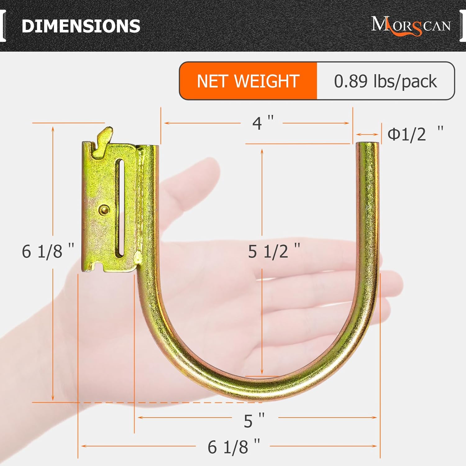 4 Pack 4" E Track J Hooks Heavy Duty Galvanized Steel E-Track Tie Down Accessories for Box Truck, Enclosed Trailer, Garage, Vans, Warehouse, Workshop