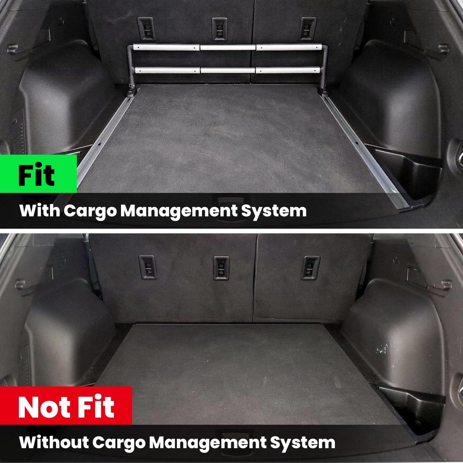 LASFIT Floor Mats & Cargo Liner for Chevrolet Chevy Blazer 2019-2021 (Gas Only), All Weather TPE Custom Fit Floor Mats for Cars (Only Fit Optional Cargo Management System), Car Mats Full Set, Black