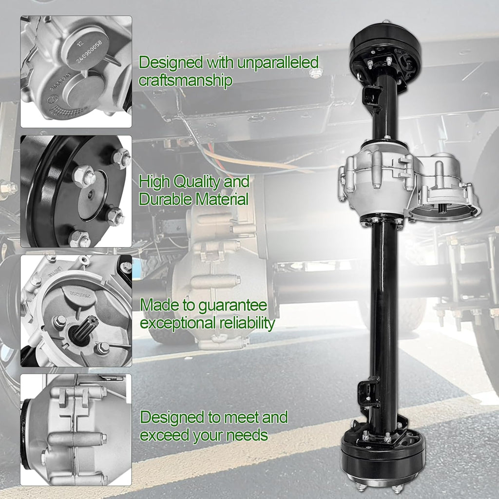 1027717-01 102771701 Rear Axle Assembly with Brake Drum 10 Teeth for 1998-Up Club Car DS & 2004-Up Club Car Precedent Electric with Graziano Transaxle