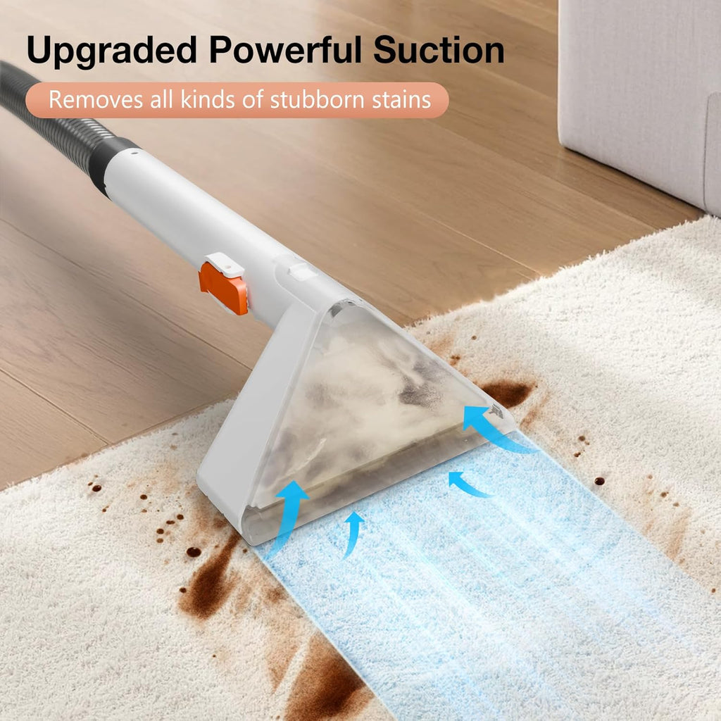 Portable Carpet and Upholstery Cleaner Machine - Multi-Surface Cleaner, Couch & Rug Shampooer with Powerful Suction, Handheld Cleaner for Pets, Spot, Stain, Car & Auto Detailer, 2 Cleaning Tools, Pink