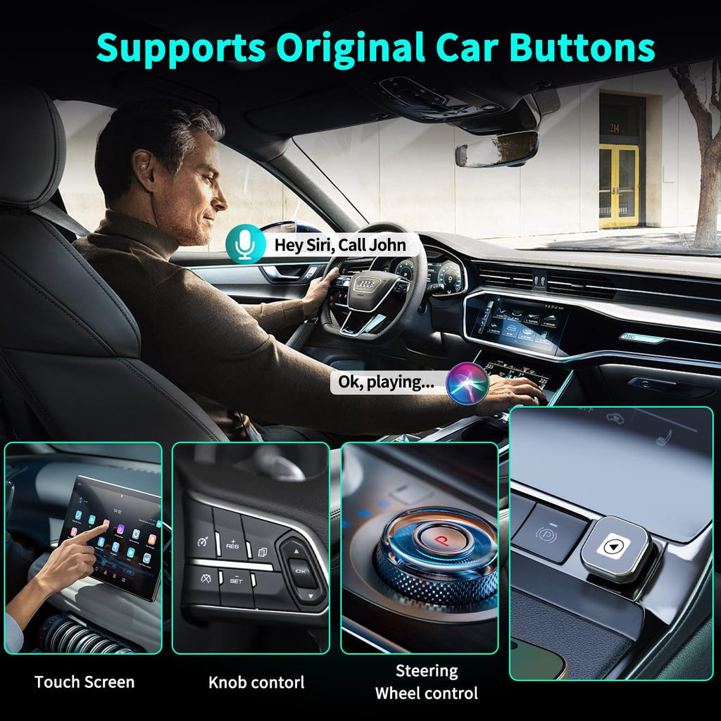 Wireless CarPlay Adapter for iPhone - Mini USB Design, Plug & Play, Auto Connect,Convert Wired to Wireless CarPlay in Seconds, iOS 10+ Compatible (2025 Upgrade) for Cars 2016+(Silver)