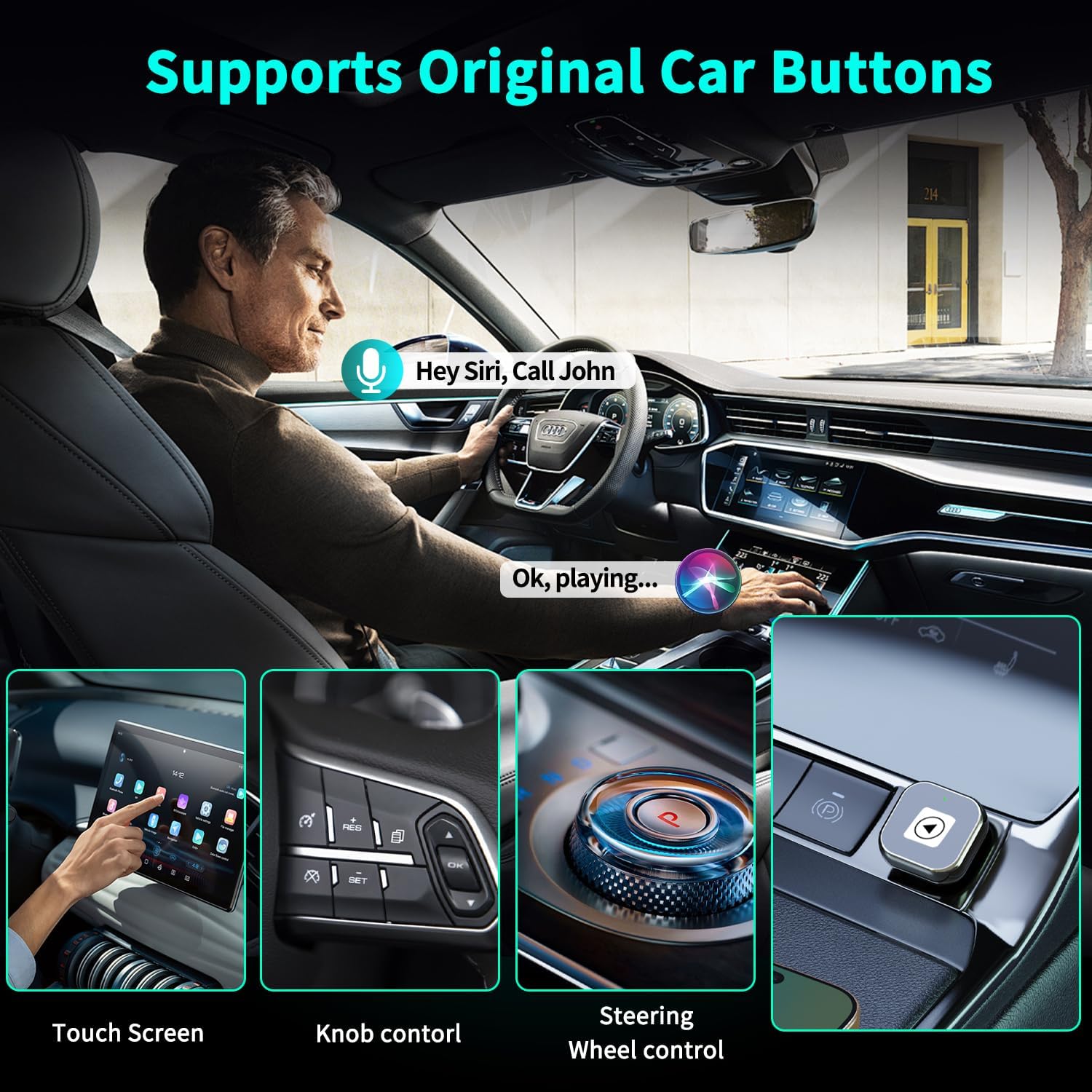 Wireless CarPlay Adapter for iPhone - Mini USB Design, Plug & Play, Auto Connect,Convert Wired to Wireless CarPlay in Seconds, iOS 10+ Compatible (2025 Upgrade) for Cars 2016+(Silver)