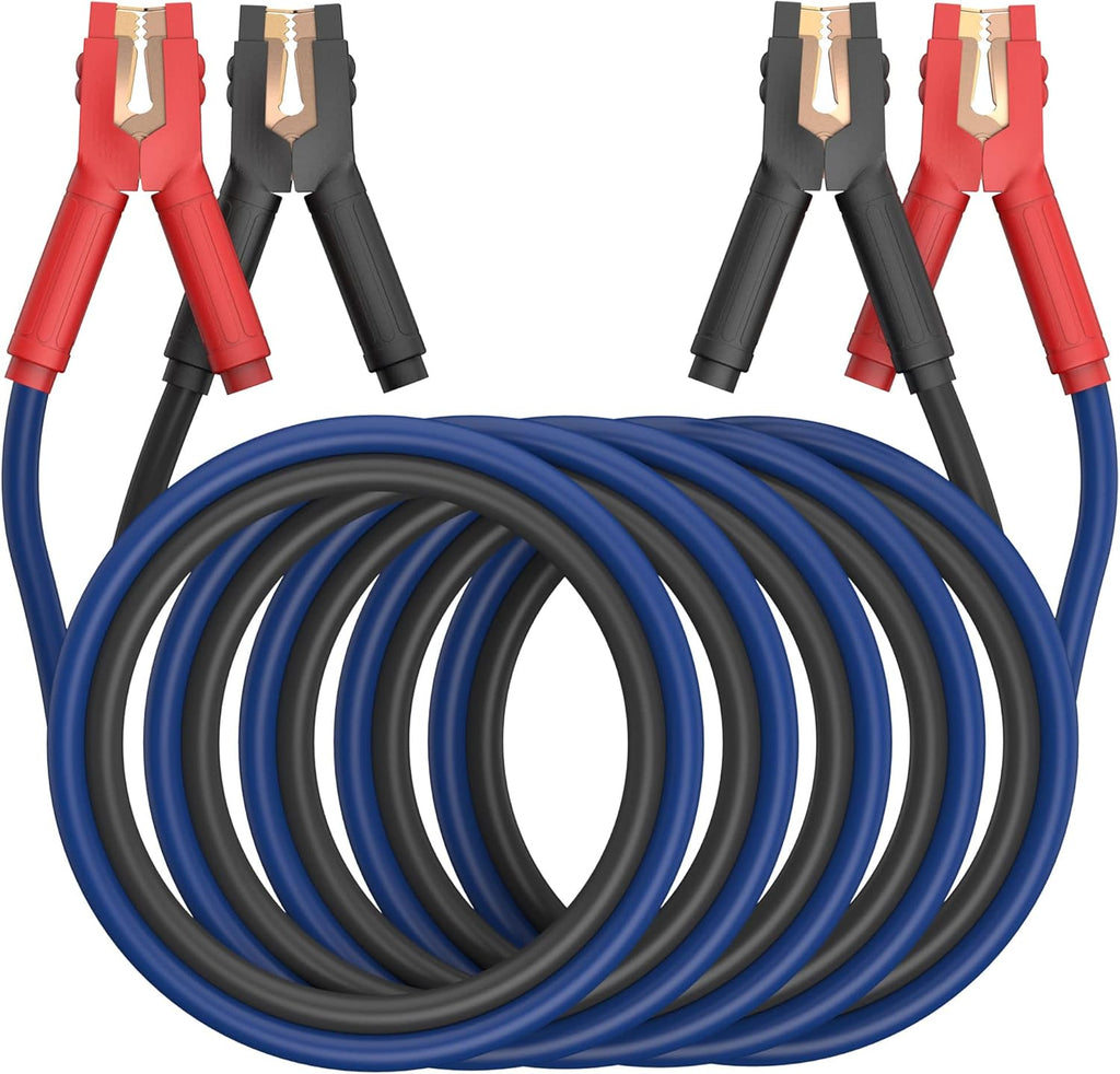 Heavy Duty Jumper Cables, 0 Gauge 25 Feet 1000Amp Booster Cables, UL Listed Cables for 12V & 24V Cars, SUVs and Trucks, Jumper Cables Kit with Carry Bag, Gloves, Brushes (0 Gauge 25 Feet)…