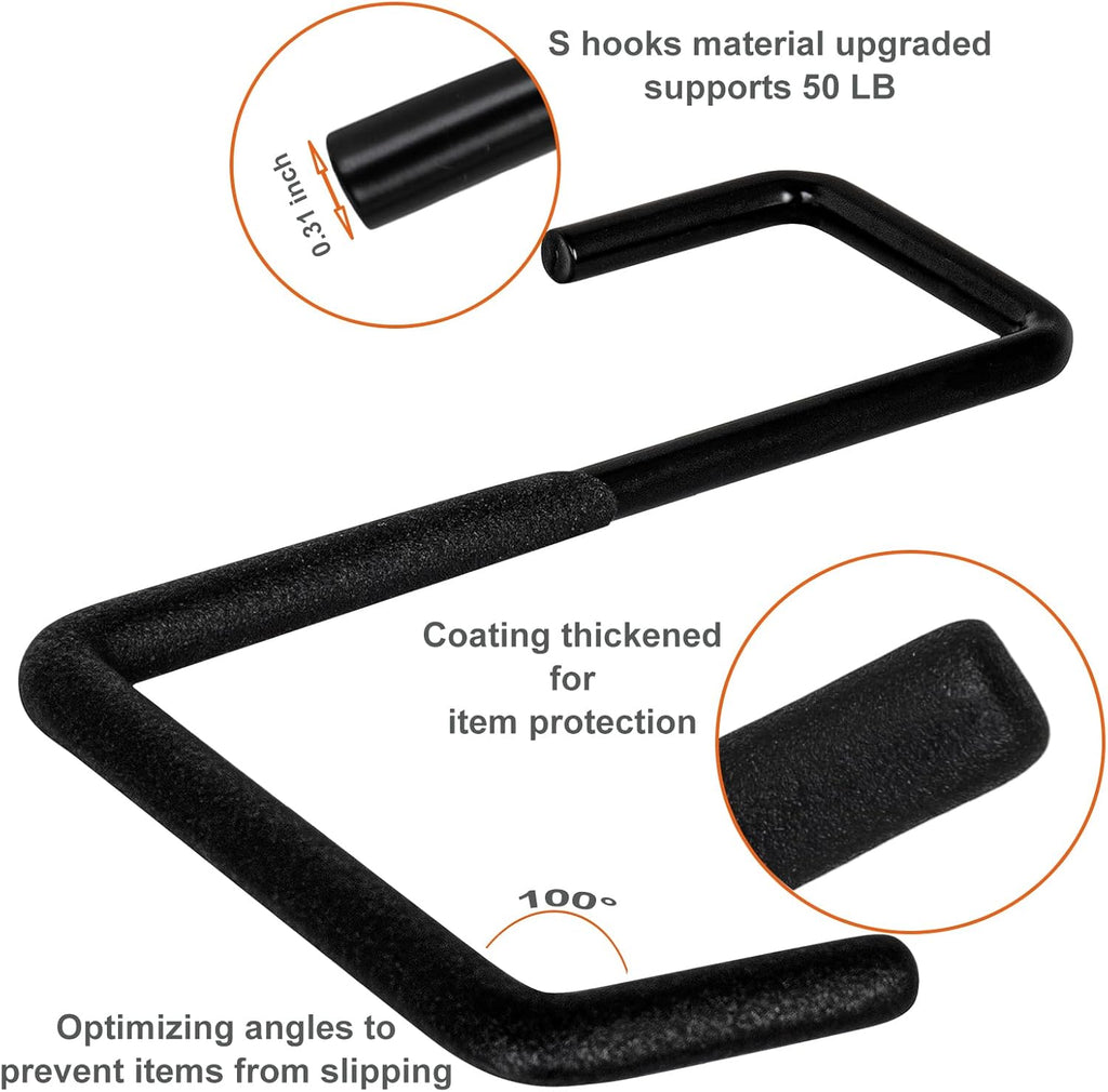 Rafter Hanger Hook 2 Pcs, Large S Hooks, Upgraded Fence Hangers, Ladder and Bike Hanging Hooks for Storage, Heavy Duty Garage Utility Rafter Hook for Hanging Hose, Plants, Chairs and More