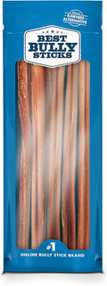 Best Bully Sticks 12 Inch Bully Sticks for Dogs - 12 Count (Pack of 1) - Natural, Easily Digestible, 100% Grass-Fed Beef, Grain and Rawhide Free