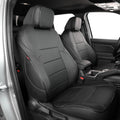 EKR Custom Fit Tacoma Front Car Seat Covers for Select Toyota Tacoma (Petrol & Hybrid) 2024 2025 Double cab SR,SR5,TRD Sport,TRD Off-Road,Limited - Front Row Only,Leather (Black)