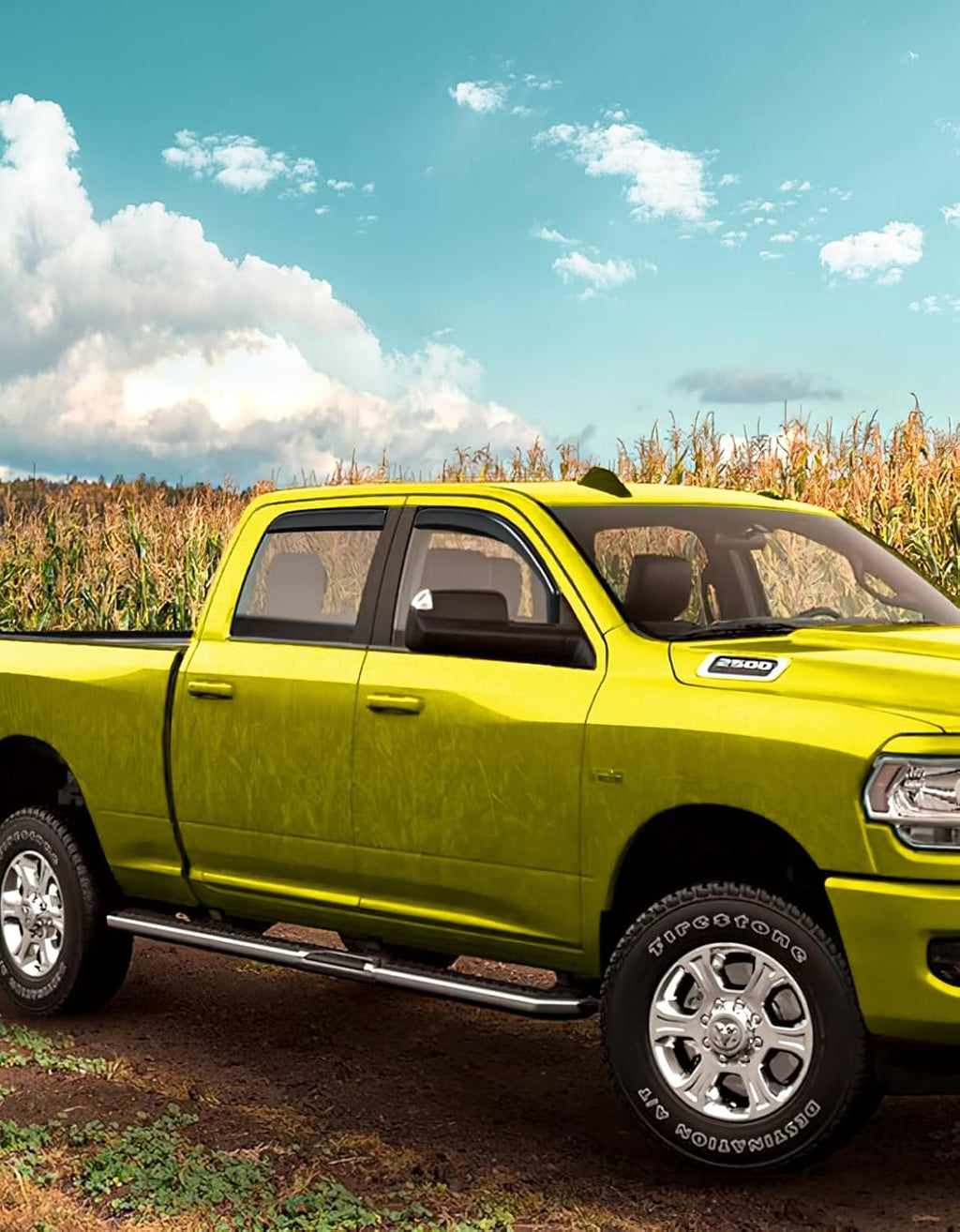 in-Channel Window Rain Guards Fit for Truck Dodge RAM 2500 3500 2019 2020 2021 2022 2023 2024 2025 Crew Cab Extra Durable Window Deflectors Vent Visors Shades Exterior Car Accessories