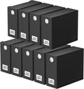 SpaceAid 9 Pack Bed Sheet Organizers and Storage, Foldable Sheet Organizer with Window for Linen Closet, Set Folder Keeper for Queen & King Size Bedding Storage (Black)